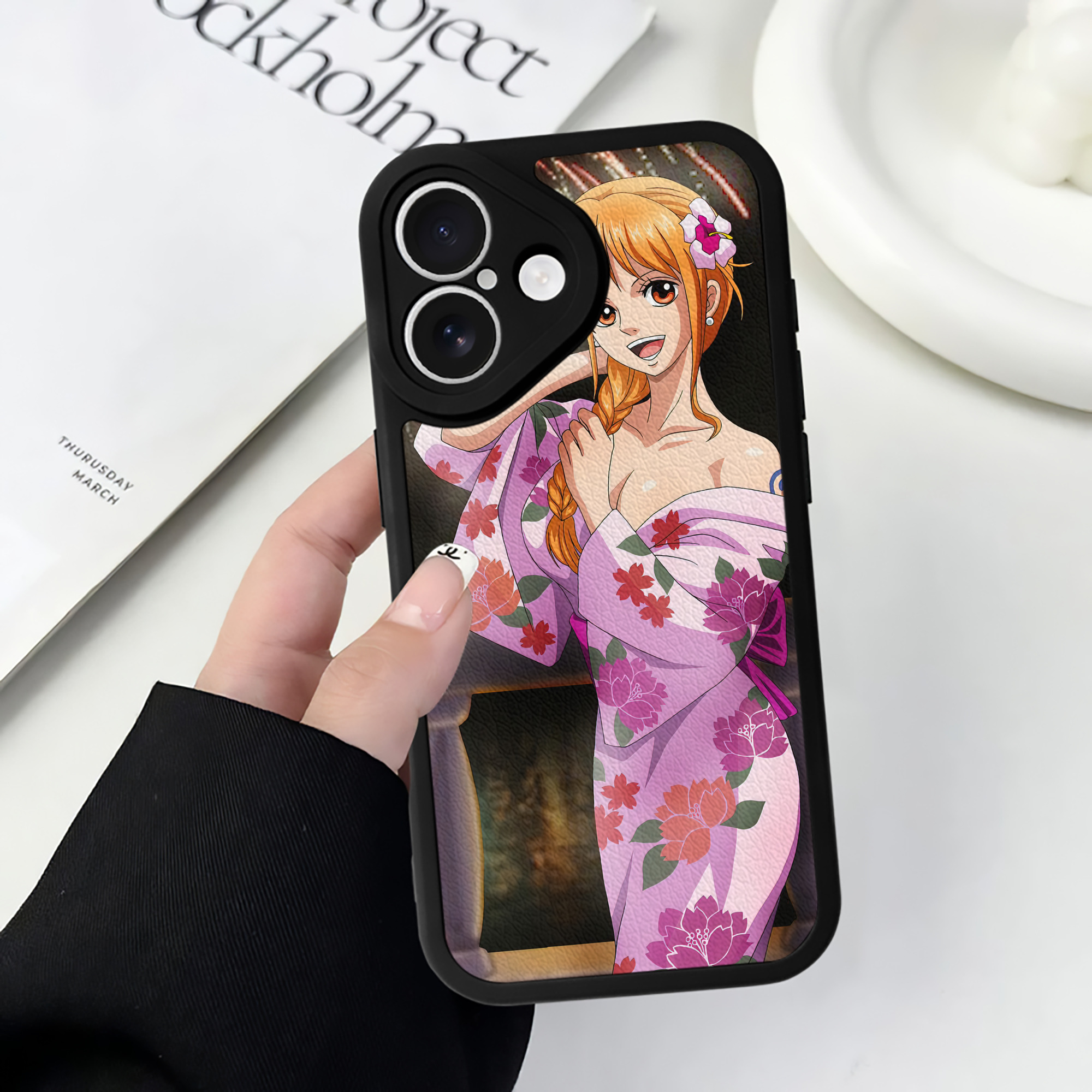 （画像用） ワンピース ONE PIECE 【iPhone 16シリーズ対応】シリコンスマホケース（レザー調） 材質：シリコン